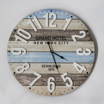 Horloge murale multicolore Lerner Grand Hotel New York