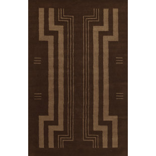 Hallum Hand Tufted Wool Brown Rug