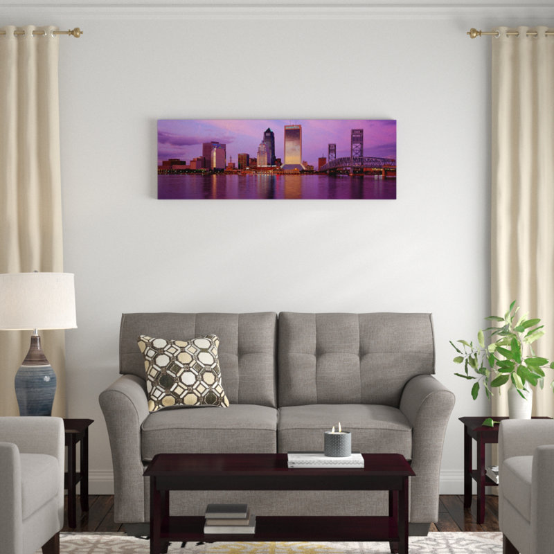 « jacksonville floride », reproduction de photo sur toile, H 16 po x l 48 po x P 1,5 po, Cadre noir