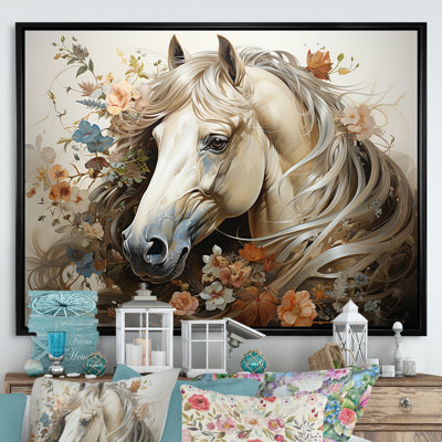 «Blooming Horse symbolism I» - art mural cheval