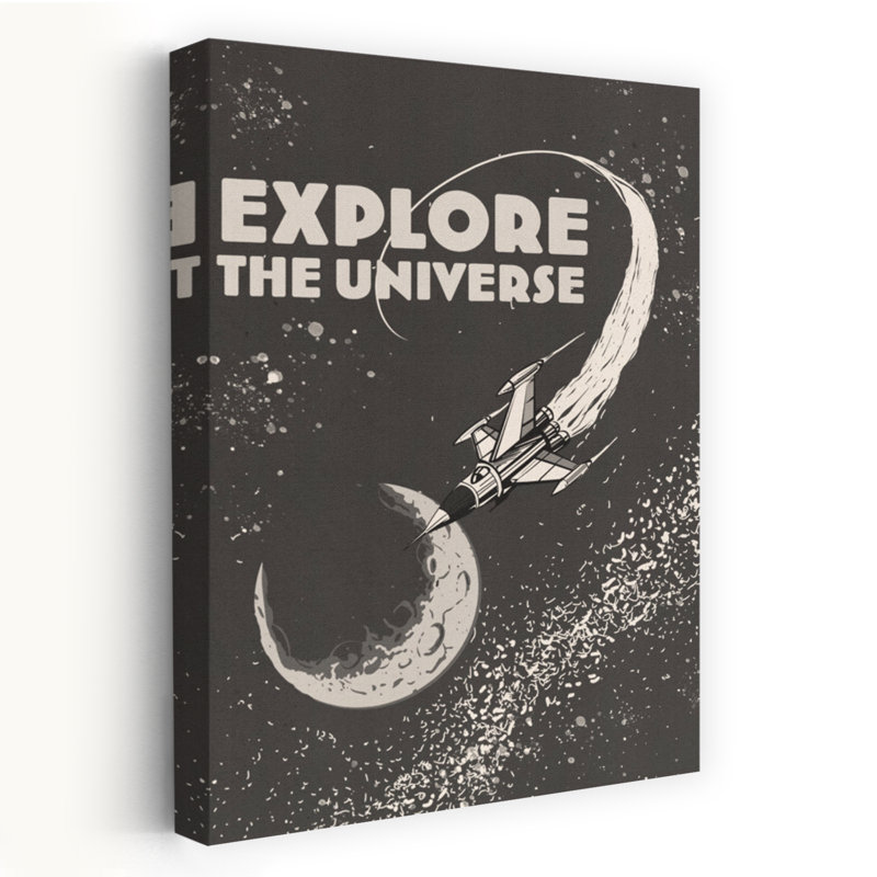 «Explore the Universe», rétro, paysage abstrait, reproduction d'art murale, 36" H x 24" W