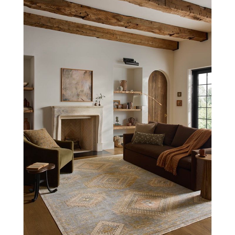 Tapis bleu ciel / multicolore Loloi, Ciel / multicolore 9 pi 3 po x 13 pi, Ciel / multicolore