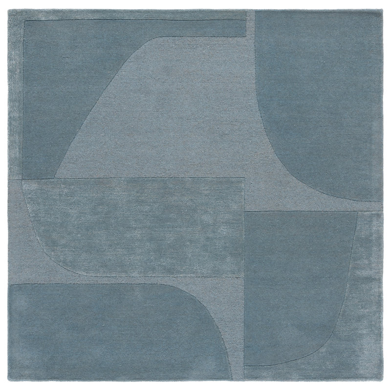 Chryssanthi Hand Tufted Wool, Viscose, Cotton Geometric Rug, Square 6'