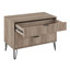 Commode cannelée 35 po Dumbo gris rustique (3 tiroirs)-173075562