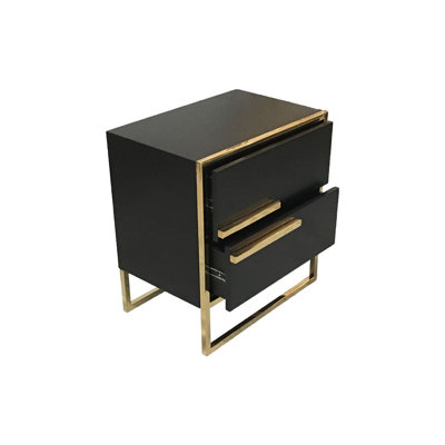 Alwaleed 58cm W Stainless Steel Bedside Table