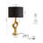 23"  Modern Double Head Gold Table Lamp with USB Charging Ports Dual-Layer Marble Base (set of 2)