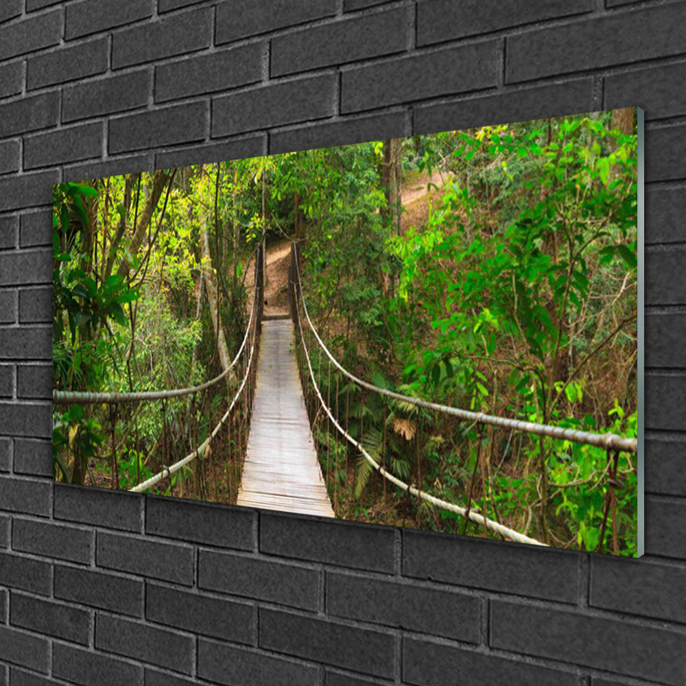 Glasbild Naturbrücke Wald