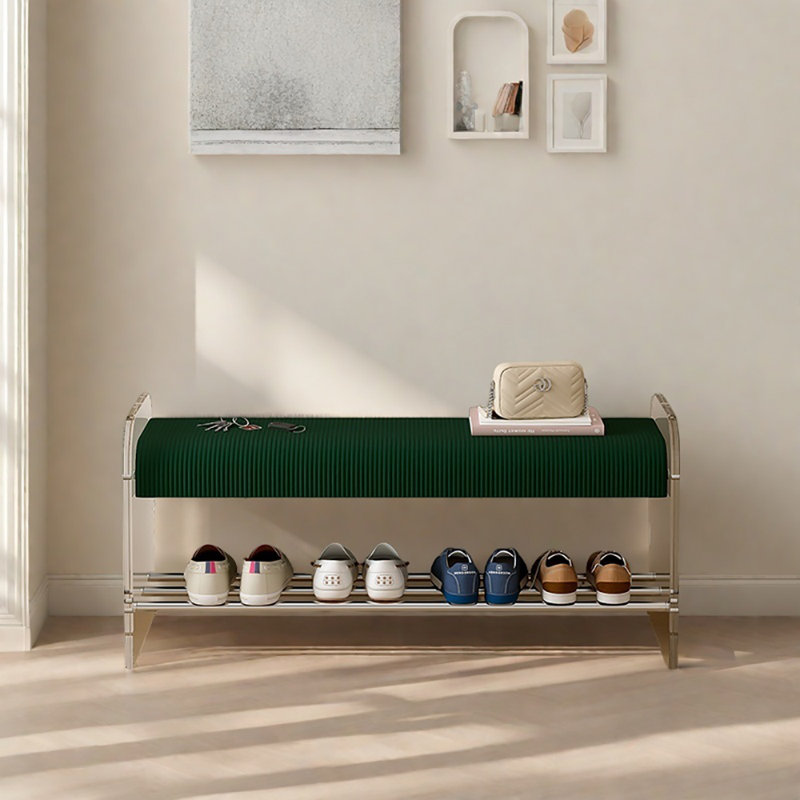 Banc de rangement pour chaussures 39,4 po, Vert