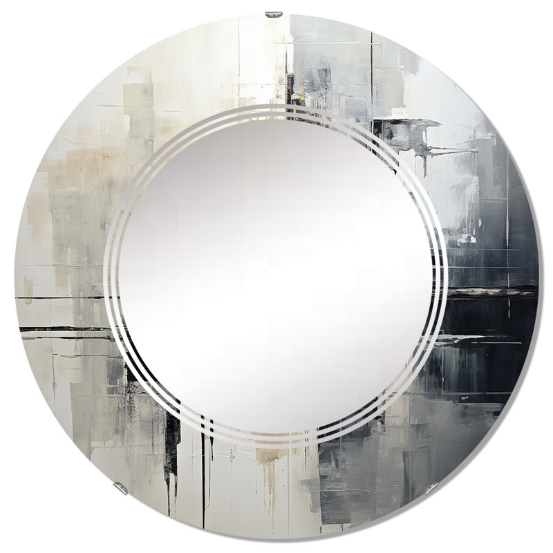 Mekbuda - Miroir mural moderne rond, 32 po x 32 po
