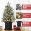 Arbre de Noël artificiel 3 pi avec lumières en fibre optique et base en toile de jute