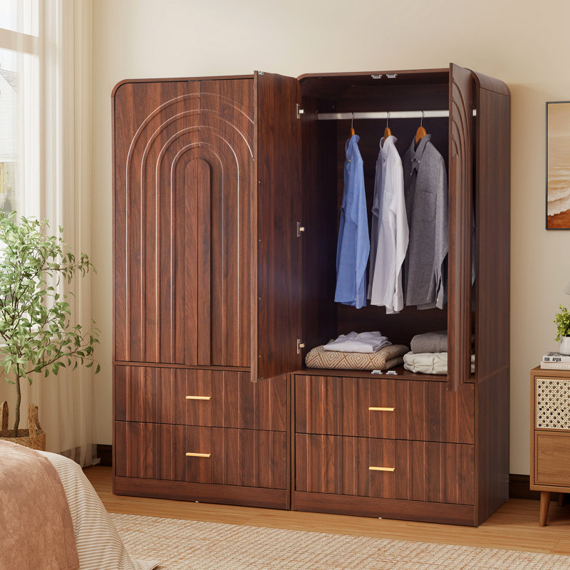 Armoire en bois à 2 tiroirs, Noyer