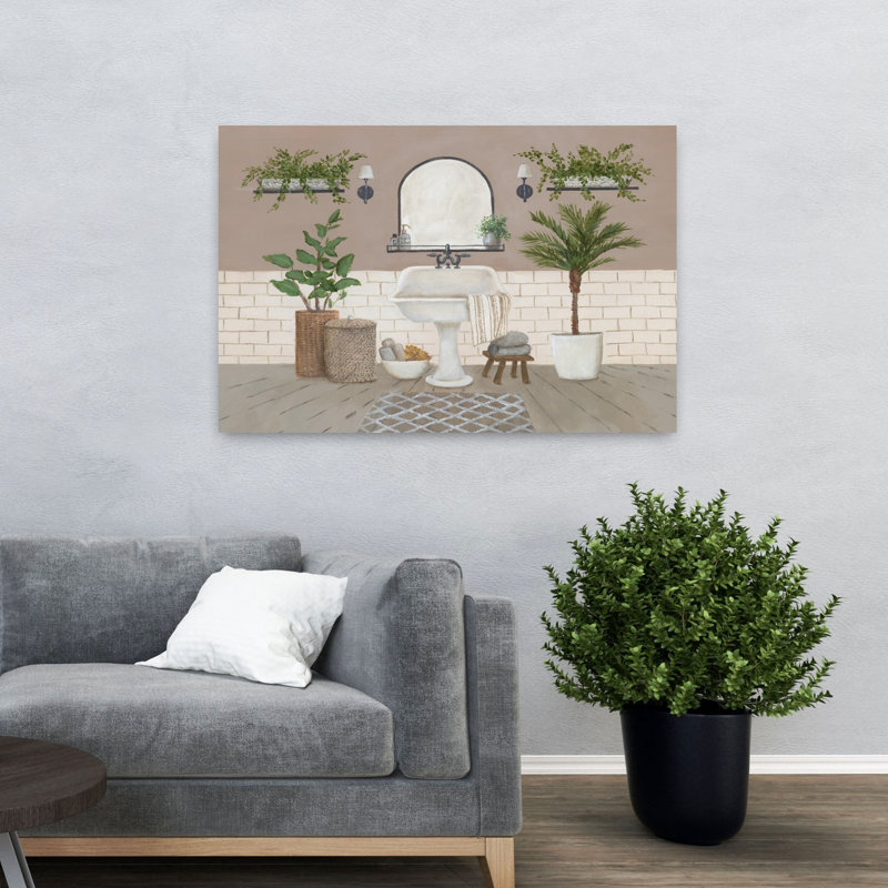 Farmhouse Bath II, art contemporain, H 32 po x l 48 po