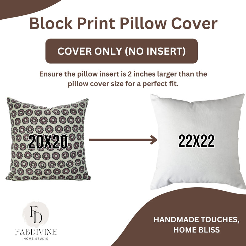 Housse de coussin décoratif décoratif «mauve» Fabcline, housse de coussin décorative «mauve», «Bulbul», H 16 po x l 16 po