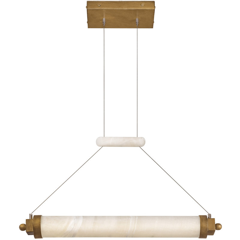 Meridian 1 - Light LED Pendant, Rust, 76.25" H x 28.5" W x 3.5" D