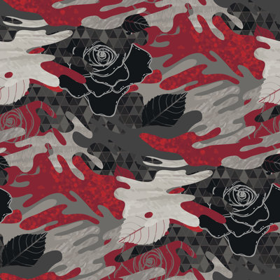Rose Pattern by Greir - Wrapped Canvas Print