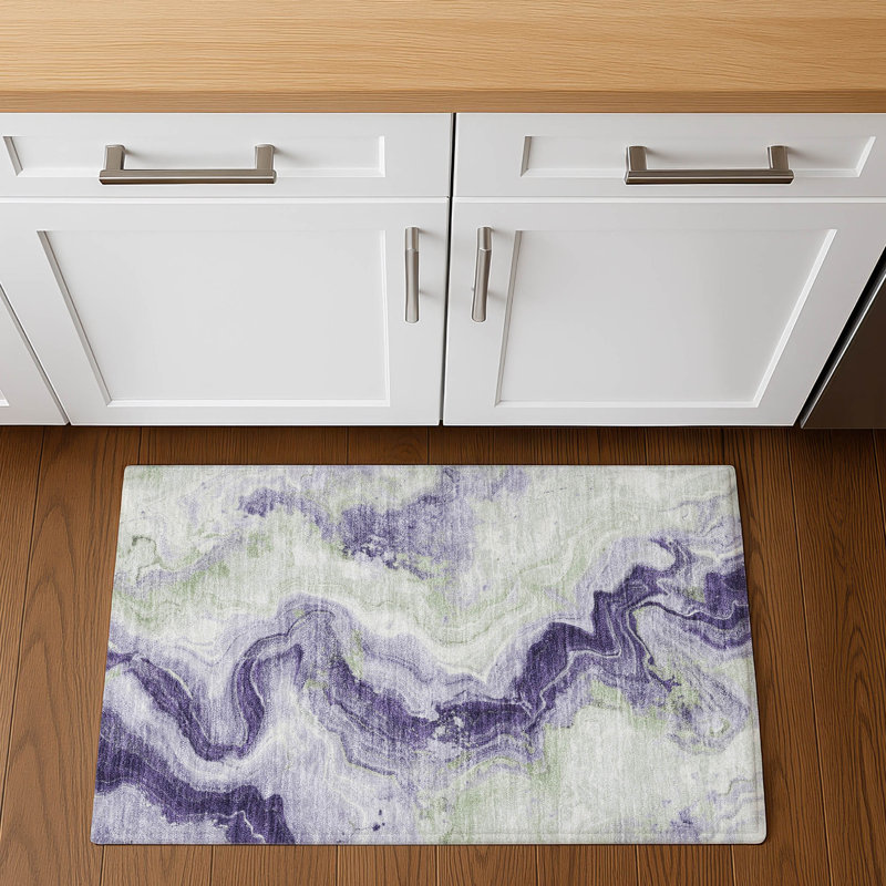 Premium Machine Washable Mayfield AMF1862 Swirls Rug, Rectangle 1'8" x 2'6"