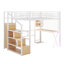 Lit mezzanine en métal avec garde-robe et bureau-35494425
