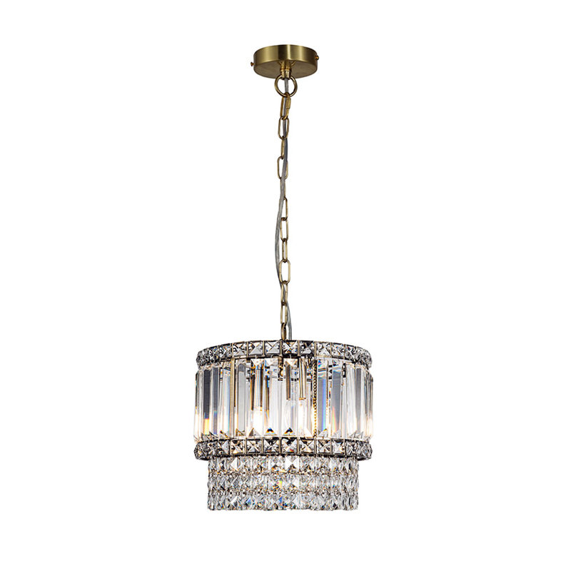 Akeesha 3 - Light Crystal Pendant, Antique Brass