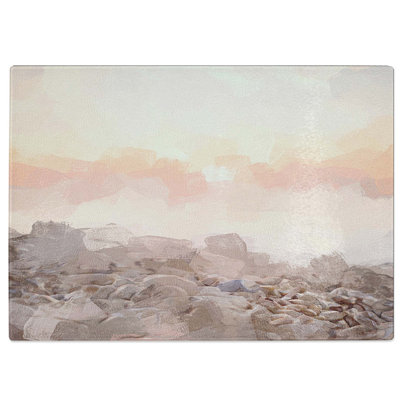 Tempered Glass Sunset over Brighton Beach Chopping Board