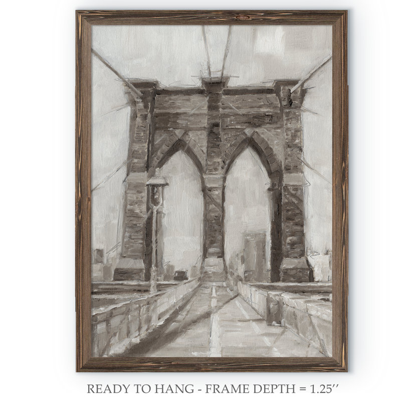 « bridge crossing i » par paul cezanne-cadre photo, reproduction d’art, H 32 po x l 44 po x 1,25 po, Espresso Framed Canvas