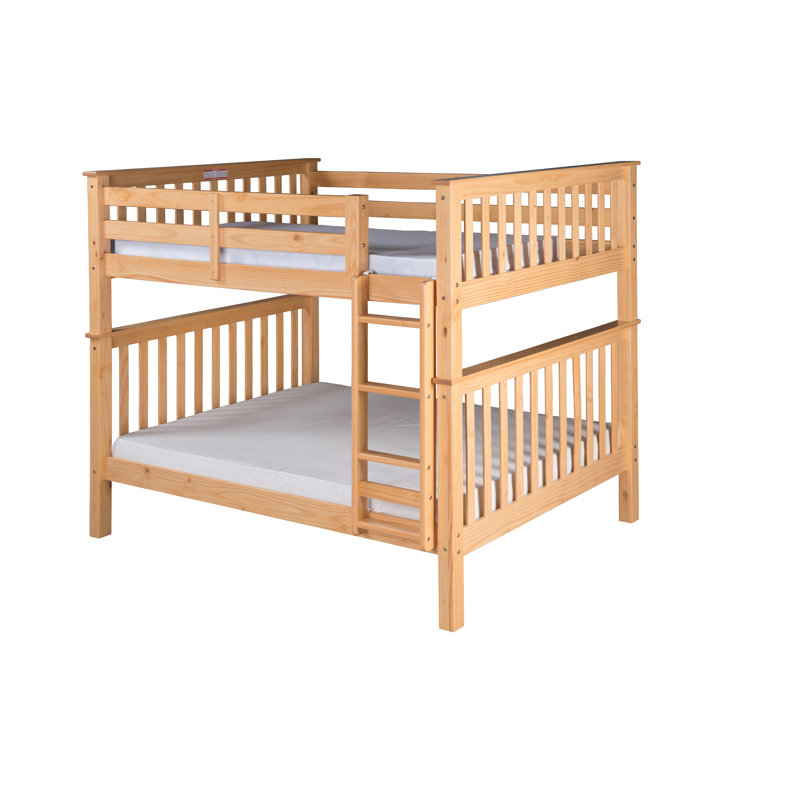 Abdullah Kids Bunk Bed, Full Over Full, Natural