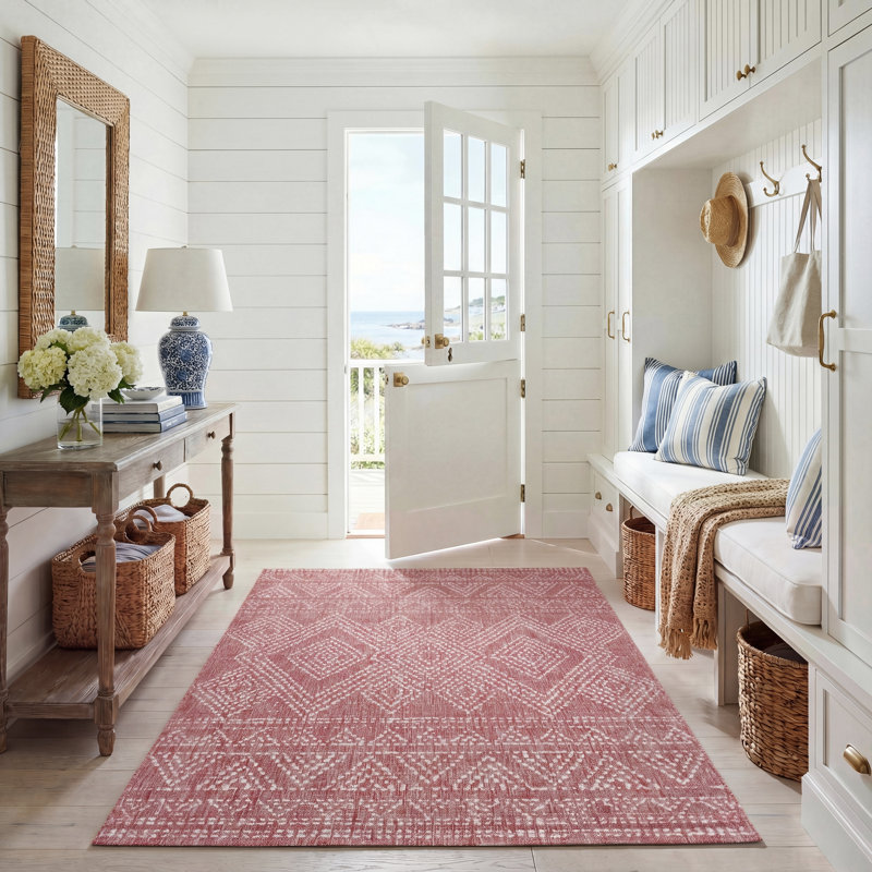 Tapis d'intérieur / extérieur à motif géométrique Harmonii Performance, Rectangle 5 pi 3 po x 7 pi 7 po
