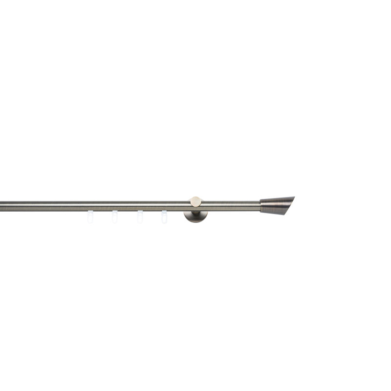 Curtain rod made to measure inner barrel 20mm, 2cm H x 130cm W x 6.5cm D, Burnished