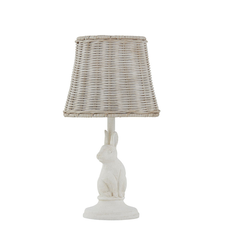 Flora 13" Mini Lamp with Rattan Shade