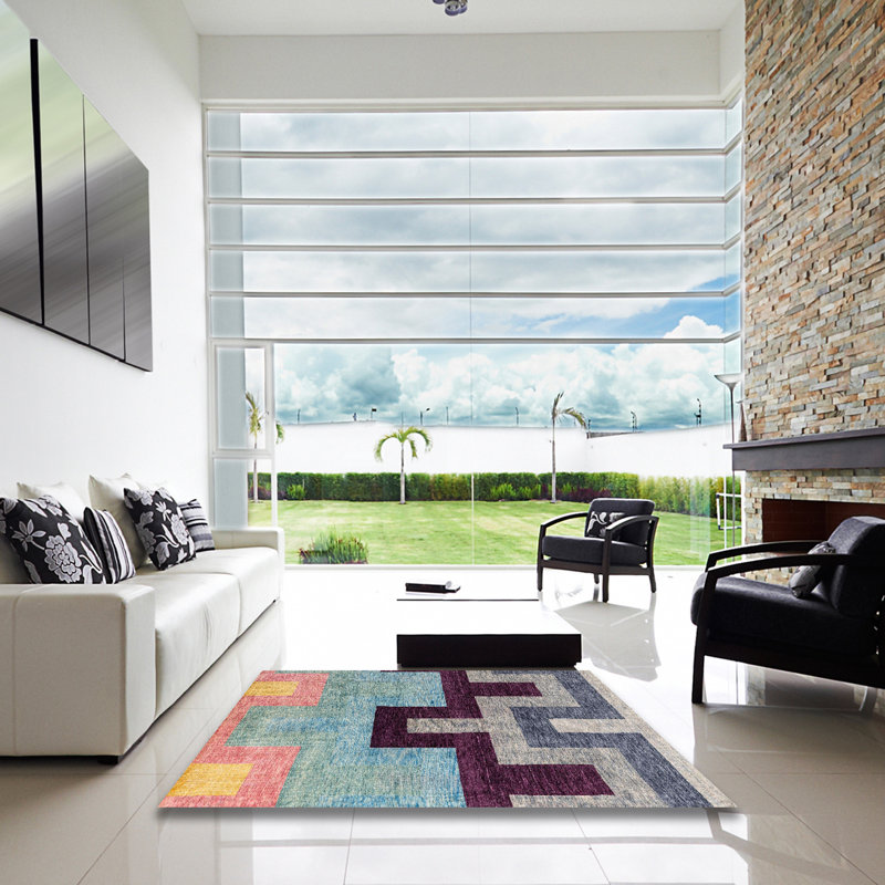 Abstract Indoor Rug, Square 7'