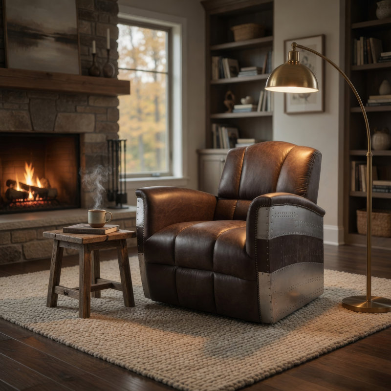 Fauteuil de 35 po de largeur, Brown/Brown