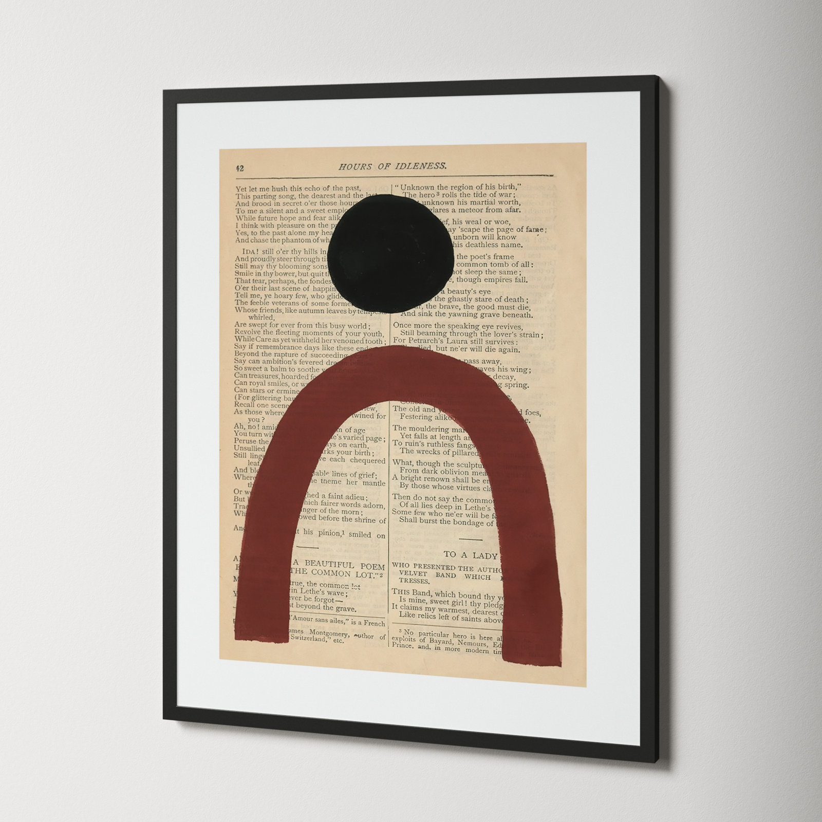Adreille "Modern Prose VI" Print, 29.38" H x 23.38" W x 0.88" D, Black Framed Paper