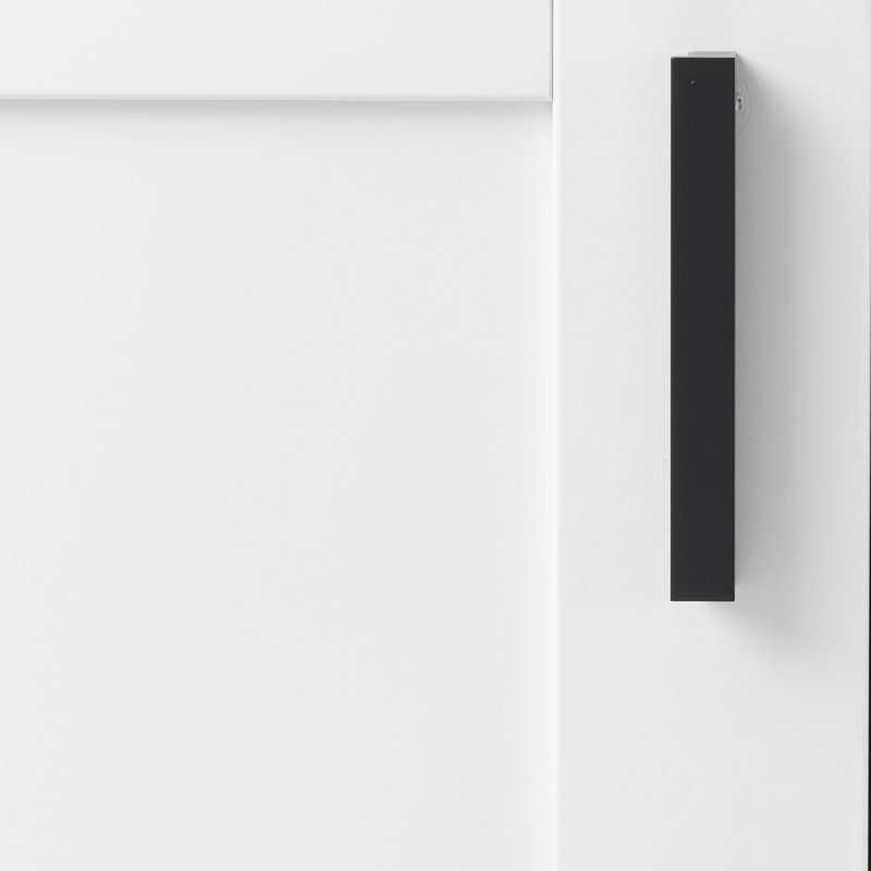 Modern Black Aluminum Finger Pull Cabinet Handles
