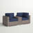 Lazaro Wicker Fully Assembled 2 - Person Seating Group with Sunbrella Cushions-496941846