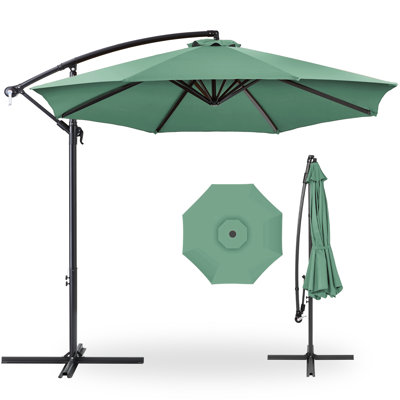 Parasol de marché pour l'extérieur suspendu et décalé de 10 pi Dannitta avec réglage facile de l'inclinaison