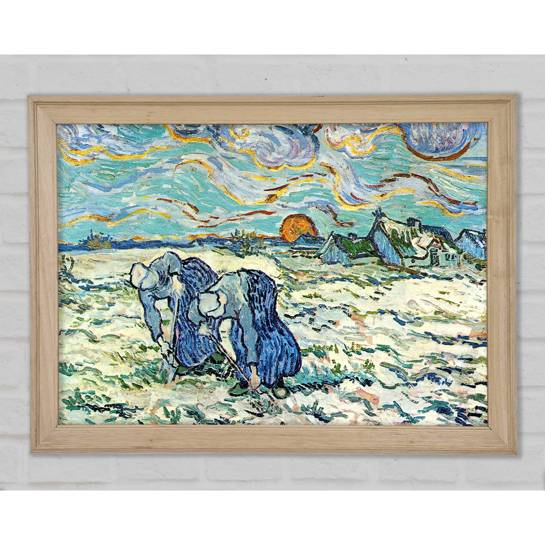 Zwei graben ein Grab im Schnee von Van Gogh - Einzelne Bilderrahmen Kunstdrucke