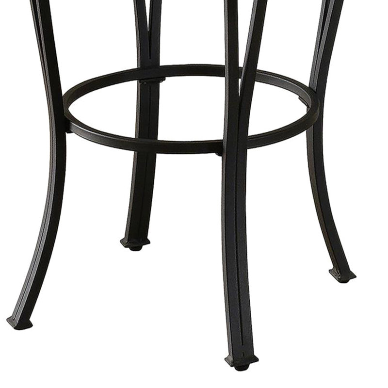 Tabouret de salle à manger pivotant noir en métal 360 - hauteur 44 po, largeur 19 po, profondeur 17 po, hauteur de siège 29 po, capacité de poids de 200 lb, pivotant de style traditionnel,