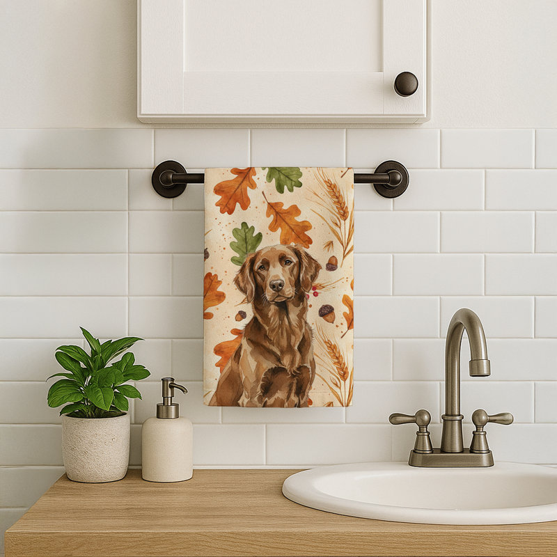 Serviette de cuisine à poils longs Retriever Heirloom, Liver Flat-Coated Retriever