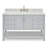 Magnolia 55" Single Bathroom Vanity in Grey, with 1.5 Italian Carrara Marble Top, Oval Sink-1133702062-1082820512