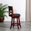 Tabouret pivotant à hauteur de comptoir 24 po, cerisier, tabouret de siège en tissu gris anthracite tranquille. Bois franc. Pivotement à 360 degrés. Pieds évasés rembourrés de mousse pour plus de stabilité-70574326