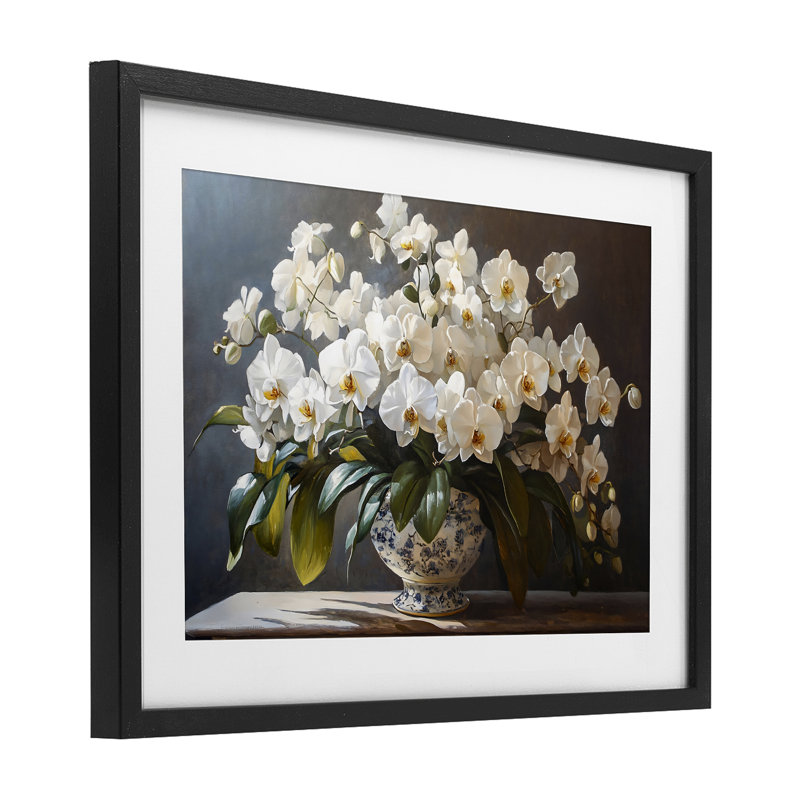 «Elegant Orchid Arrangement», reproduction encadrée sous verre, conception de Franklyn Gregory, H 17 po x l 23 po