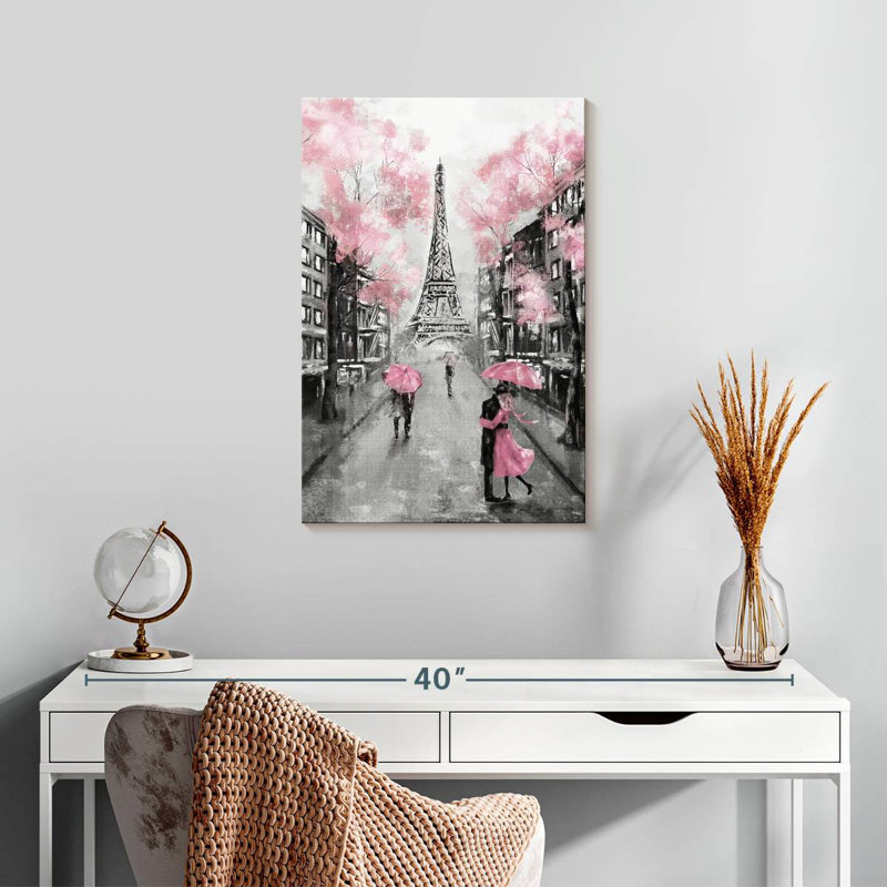 Pop rose Paris, H 24 po x l 16 po