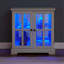 Antique Cabinet With Smooth Tabletop, Led Lights, Adjustable Shelves, Home Decor