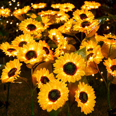 Lumières de jardin solaires tournesol imperméables à DEL pour jardin