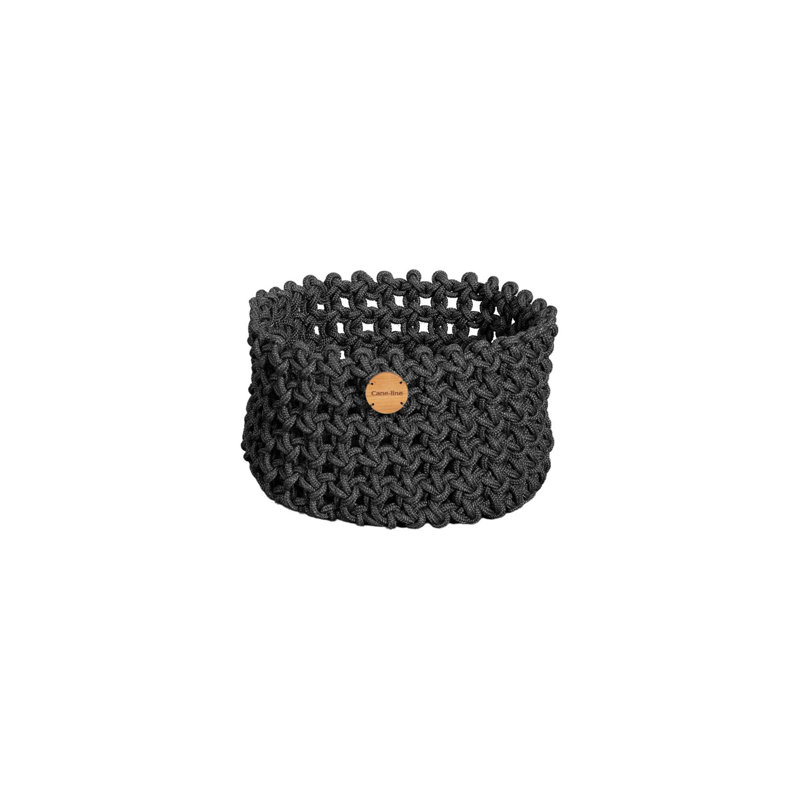 Soft Rope Basket, Dark Gray, 9.1" H x 15.8" W x 15.8" D