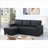 Sectional Sofa with Pull-Out Twin Sleeper &amp; Storage Chaise | Charcoal Gray Faux Leather-124536103