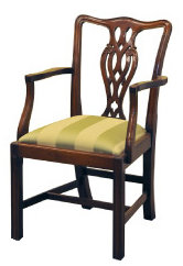 Shallowater 100% P Upholstered Queen Anne Back Armchair, Mahogany