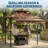 8x5 ft Grill Gazebo with Extra Large 7x3 ft Awning, 2-Tier BBQ Gazebo with Shelves, Hooks & LED Lights, Metal Frame Outdoor Grill Canopy for Backyard Garden Poolside-125244194