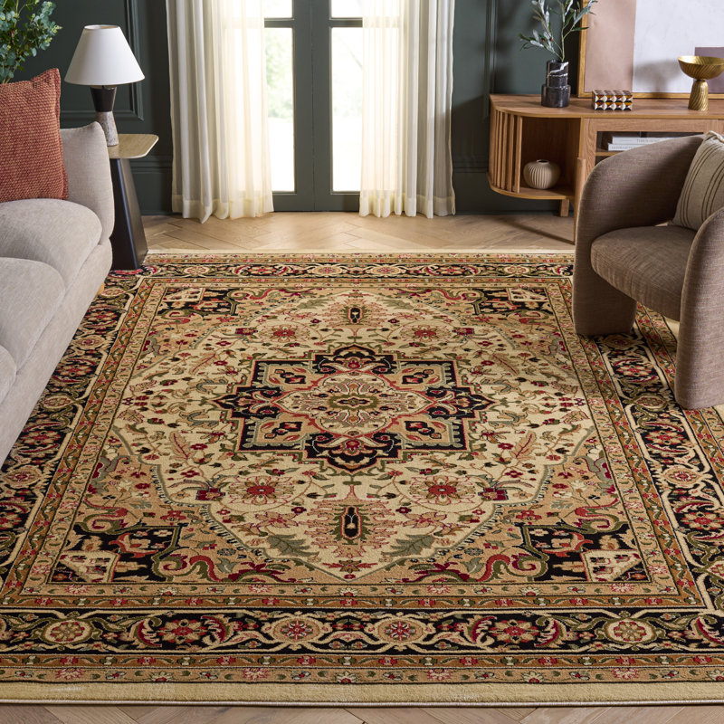 Tapis oriental ivoire / rouge Klose, Beige/Red, Rectangle 8 pi x 10 pi