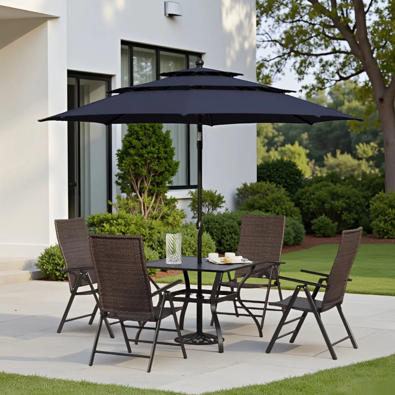 Alyah 4 - Person Patio Dining Set with Square Table, Beige