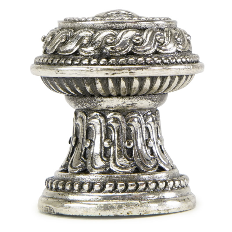 EMPIRE FLARED SHANK KNOB; BURNISHED SILVER FINISH